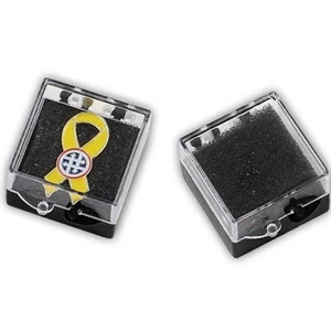 Presentation Box For Lapel Pins - Presentation Box With Foam And Hinged Lids. Blank