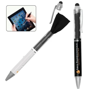 Stylus Pen With Black Microfiber Cloth. Color Choices Are Black Or White
