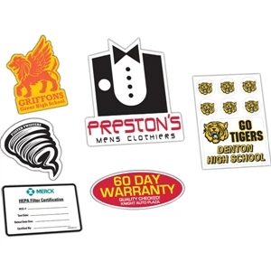5 Or Less Square Inches - One Color - White - Die Cut Custom Shape Vinyl Decal With Removable Adhesive On Back