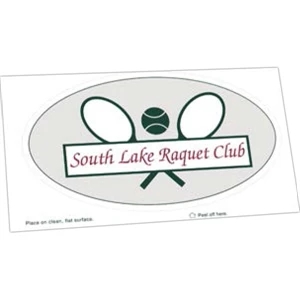 Post-cals (r) - One Oval, 3" X 5 1/2" - Removable Adhesive Vinyl Mailable Decal. Back Side Is A Postcard
