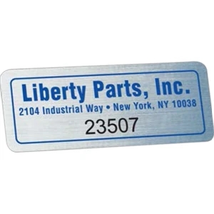 Idento (r) - Brushed Chrome - 1" X 2 1/2" - Identification Decal With Permanent Adhesive