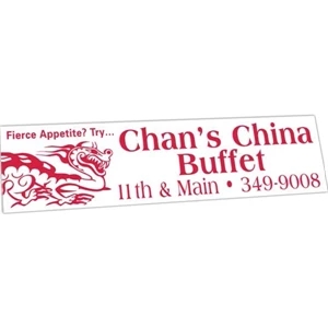 Zip-strip (r) - 1 Color - One Day Bumper Sticker With Ultra Removable Adhesive. 3" X 11 1/2"