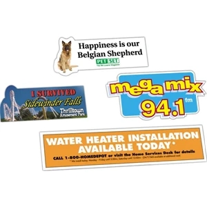Zip-strip (r) - 11 To 17 Square Inches - Custom Bumper Sticker With Ultra Removable Adhesive, Screen Imprint