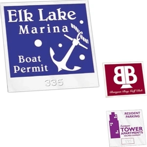 Numbered - Clear Static Cling - Static Cling Inside Window Parking Permit Decal. 3" X 3"