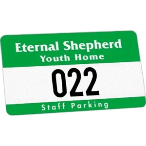 Numbered Vinyl 1 Color - Permanent Adhesive Outside Parking Permit Decal, 2 3/4" X 4 3/4"