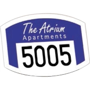 Numbered Vinyl 1 Color - Permanent Adhesive Outside Parking Permit Decal, 1 1/2" X 2"
