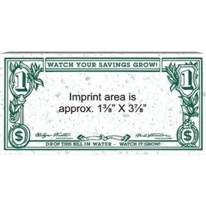 Super-soaker - White Dollar Sponge That Expands Your Message When Wet. 2 1/2" X 5 1/8" X 1/8" Dry