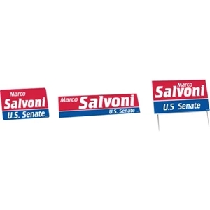 One Color - Political Campaign Kit With Lapel Stickers, Bumper Stickers, And Yard Signs