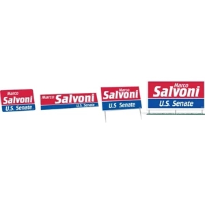 One Color - Political Campaign Kit With Lapel Stickers, Bumper Stickers, And Signs