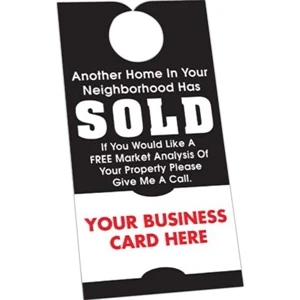 Full Color Front & Back - Stock Shape Door Hanger, 3 1/2" X 6 3/4", With Business Card Tab