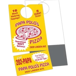 1 Color - Stock Shape Door Hanger, 3 1/2" X 6 3/4", With Business Card Magnet