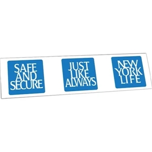 1 Color - 3" X 11 1/2" - Magnetic Bumper Sticker Made Of White Flexible Magnetized Vinyl