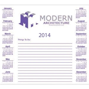 1 Color - Things To Do With Calendar - A Mouse Pad And 25 Sheet Note Pad Combination