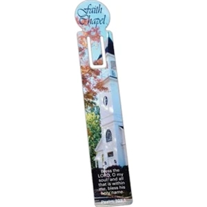Full Color - .015" - With Slot - Durable Plastic Bookmark, 1 5/16" X 7 5/8"