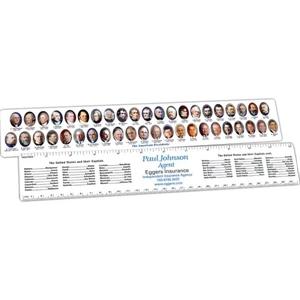 1 Color - .020" - Durable Plastic Presidential Ruler, 2" X 12 1/4". Imprint On Both Sides