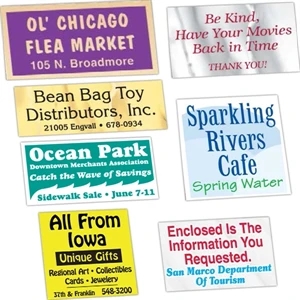 1 Color - 8.01 To 12 Square Inches - Butt-cut Square Corner Roll Labels