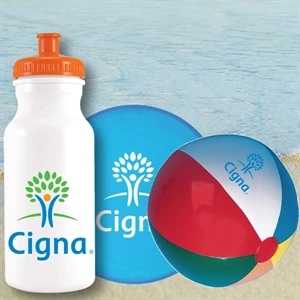 Bottle Beach Kit Jr. - 20oz Water Bottle, Mini Beach Ball, Mini Flyer In Mesh Bag