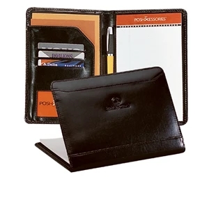 Atlantis - Black - Leather Junior Padfolio With Front Cover Storage Pocket