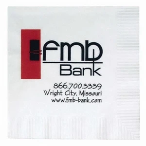 High Lines - Folded One Ply White Beverage Napkin With Coin Edge Embossing, 10" X 10" Open