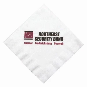 High Lines - Folded 1-ply White Luncheon Napkin With Coin Edge Embossing, 6.5" X 6.5"
