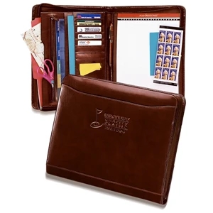 Atlantis - Leather Portfolio Features Pop Up, Self Adhering Note Holder, And Standard Note Pad