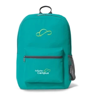 Brooklyn - Turquoise - Backpack With Adjustable Shoulder Straps And Front Zippered Pocket