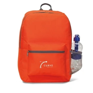 Brooklyn - Coral - Backpack With Adjustable Shoulder Straps And Front Zippered Pocket