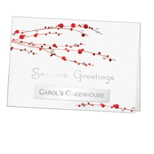 Red Berry Branches - Classic - Holiday Greeting Card 5" X 7" In Size With Stock Design