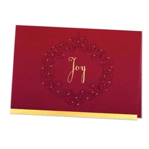 Red Joy Wreath - Classic - Premium Holiday Greeting Card 5" X 7" In Size With Stock Design