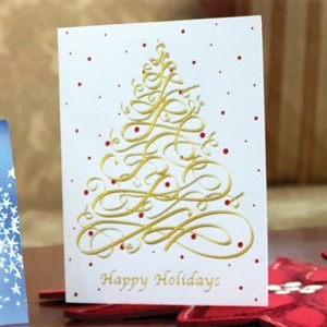 Modern Tree - Classic - Holiday Greeting Card 5" X 7" In Size With Stock Design