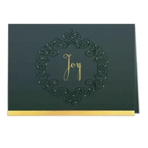 Green Joy Wreath - Classic - Premium Holiday Greeting Card 5" X 7" In Size With Stock Design
