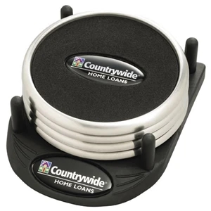 N-dome (tm) - Stainless Steel Coaster N-dome 9tm) Decorated, Set Packed In 4-pieces With Base