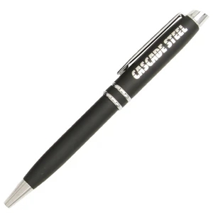 Aspen (tm) - Black - Ballpoint Pen With Twist Action Mechanism And Brass Barrel