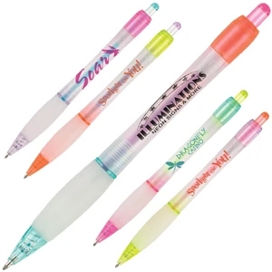 Pastel Glacier (tm) - Retractable Ballpoint Pen In Chilling Color Mixes. Medium 1.0mm Point, Black Ink
