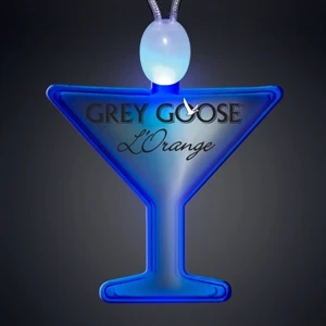 Clear Martini Glass Shape Acrylic Necklace, Imprint And 3 Light Up Functions, 5 Day