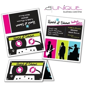 B. Unique - 3.5" X 4" - Extra-thick Uv-coated (1s) Folded Paper Business Card (3.5x2) Shaped