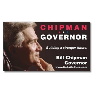 Political Business Card Magnet - 3.5" X 2" Rectangle With Square Corners - 25 Mil