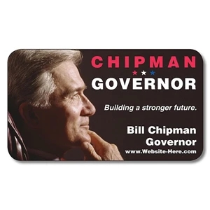 Political Business Card Magnet - 3.5" X 2" Rectangle With Round Corners - 25 Mil