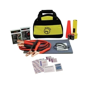 Bee Safe - Auto First Aid/ Safety Kit, 30 Pieces. Includes Flashlight, Booster Cables And More
