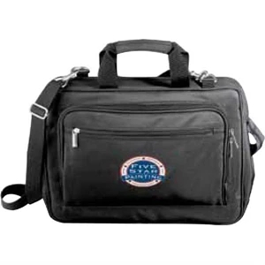 Metro (r) - Black Microfiber Briefcase With Padded Computer Pouch, Holds A 15" Laptop