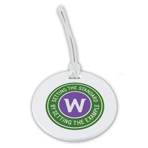 Round - Luggage Tag With Stock Personal Information Write On Surface On Back