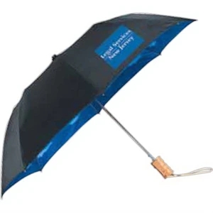 Stromberg Brand (r) Blue Skies - 46" Auto Folding Umbrella With Cloud Pattern On Interior Canopy