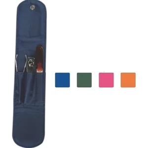 Dominion - Manicure Set With Tweezers, Nail Clippers And File In A Plush Stitched Vinyl Case