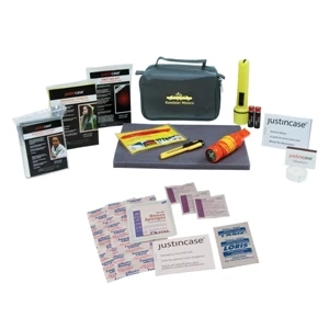 Survival Kit In 420d Nylon Bag. Includes A Survival Card, Utility Knife And More