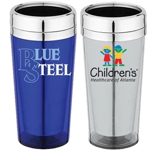Acrylic & Stainless Steel 16 Oz. Travel Tumbler With Thumbslide Closure Lid