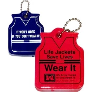 Standard Shape Vinyl-Coated Key Tag - Life Vest