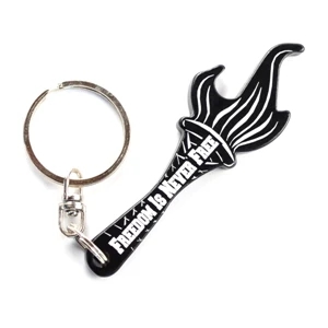 Anodized Aluminum Torch Flame Shape Key Chain And Bottle Opener Combination
