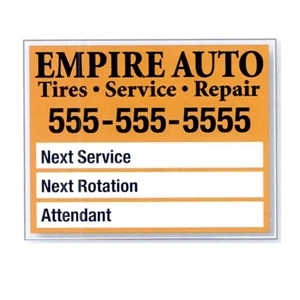 Custom Roll Of 250 2 1/2" X 2" Clear Static Stick Service Decals With Flexo Print