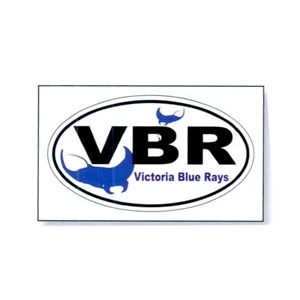 5 1/2" X 3 1/8" Oval White Vinyl Postcard Decal With Black Printing On The Back