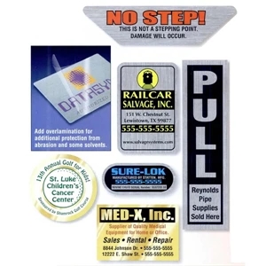 5 Sq. Inches Or Less - Brushed Chrome Polyester Decal With Permanent Adhesive